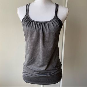 Soybu Athletic Tank Top in Size Small Gray Yoga Built In Bra Sporty Racer Back